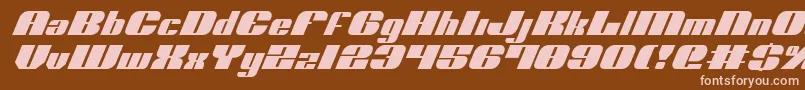 NoloContendreItalic-fontti – vaaleanpunaiset fontit ruskealla taustalla