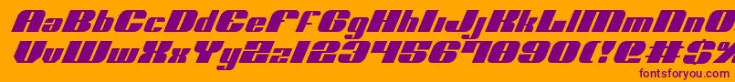 フォントNoloContendreItalic – オレンジの背景に紫のフォント