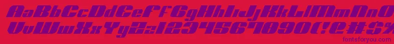 フォントNoloContendreItalic – 赤い背景に紫のフォント