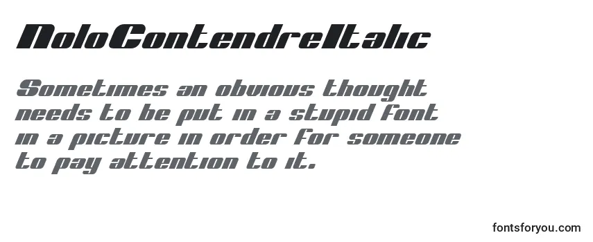 Review of the NoloContendreItalic Font