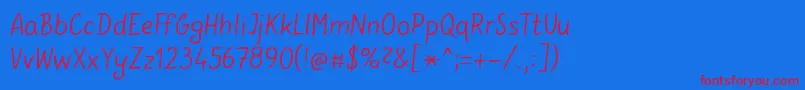 フォントGunnymalV36 – 赤い文字の青い背景
