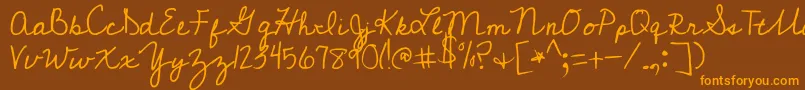 CedarvilleCursive-Schriftart – Orangefarbene Schriften auf braunem Hintergrund