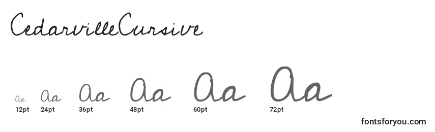 CedarvilleCursive Font Sizes