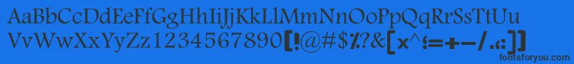 MotkenKSina-fontti – mustat fontit sinisellä taustalla