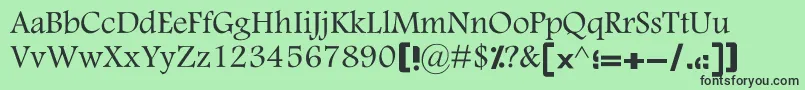 MotkenKSina-Schriftart – Schwarze Schriften auf grünem Hintergrund