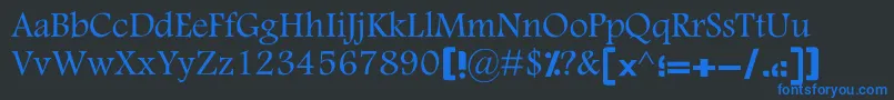 フォントMotkenKSina – 黒い背景に青い文字