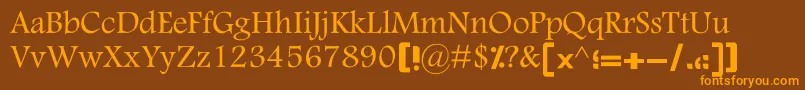 MotkenKSina Font – Orange Fonts on Brown Background