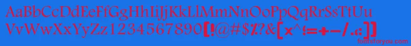 MotkenKSina Font – Red Fonts on Blue Background