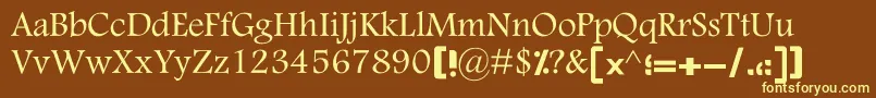 MotkenKSina Font – Yellow Fonts on Brown Background