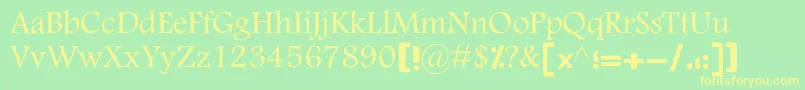 MotkenKSina Font – Yellow Fonts on Green Background