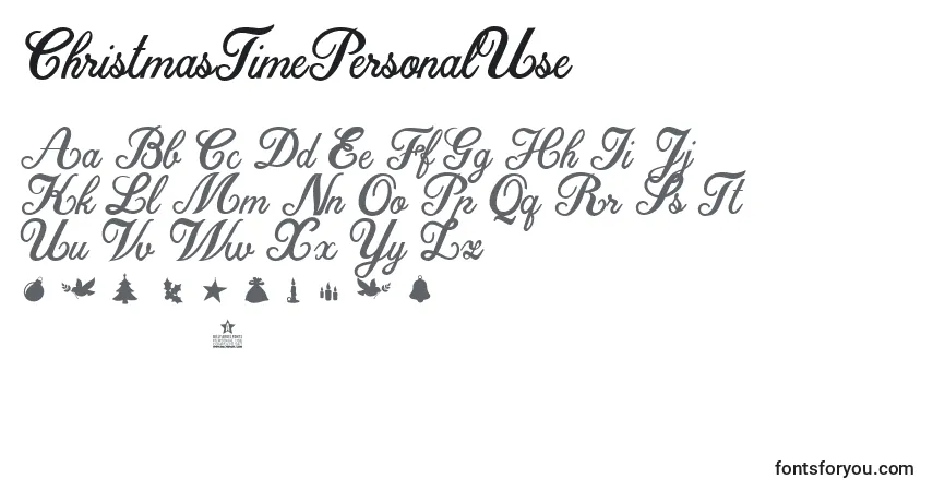 ChristmasTimePersonalUse Font – alphabet, numbers, special characters