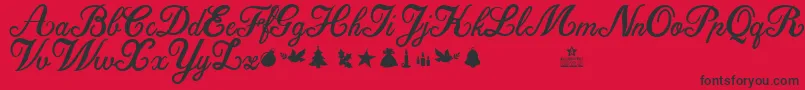 ChristmasTimePersonalUse-Schriftart – Schwarze Schriften auf rotem Hintergrund