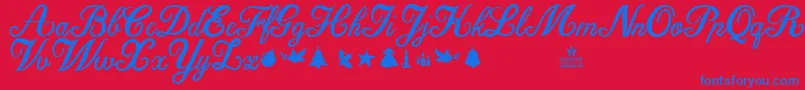 Lisätietoja ChristmasTimePersonalUse-fontista ChristmasTimePersonalUse-fontti – siniset fontit punaisella taustalla