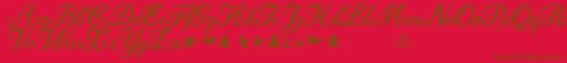 ChristmasTimePersonalUse Font – Brown Fonts on Red Background