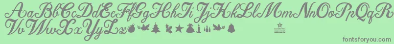 ChristmasTimePersonalUse Font – Gray Fonts on Green Background