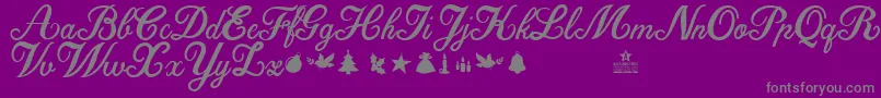 ChristmasTimePersonalUse-Schriftart – Graue Schriften auf violettem Hintergrund