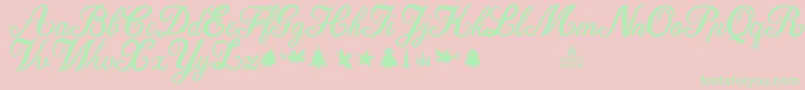 ChristmasTimePersonalUse-Schriftart – Grüne Schriften auf rosa Hintergrund