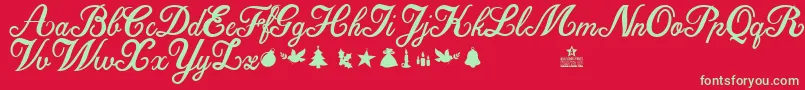 ChristmasTimePersonalUse Font – Green Fonts on Red Background