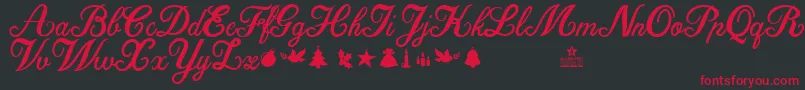 ChristmasTimePersonalUse Font – Red Fonts on Black Background