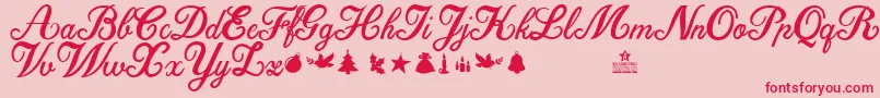 ChristmasTimePersonalUse Font – Red Fonts on Pink Background