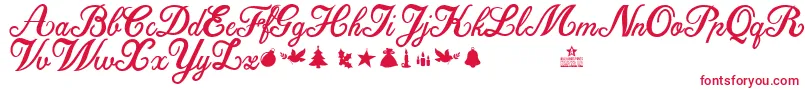 ChristmasTimePersonalUse Font – Red Fonts on White Background