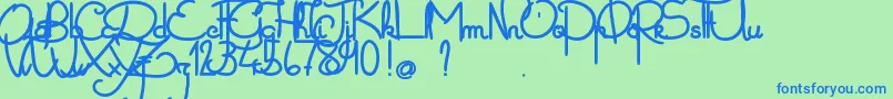 ZoaElephantesque Font – Blue Fonts on Green Background