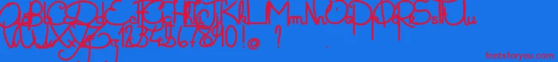ZoaElephantesque Font – Red Fonts on Blue Background