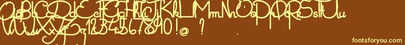 ZoaElephantesque Font – Yellow Fonts on Brown Background
