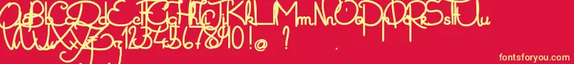 ZoaElephantesque Font – Yellow Fonts on Red Background