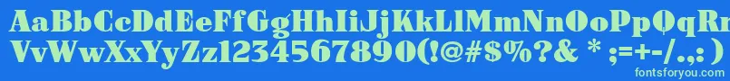 Arb187ModernCaps Font – Green Fonts on Blue Background