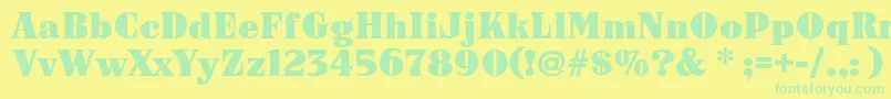 Arb187ModernCaps Font – Green Fonts on Yellow Background