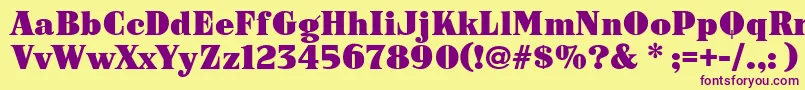 Arb187ModernCaps Font – Purple Fonts on Yellow Background