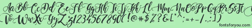 PerfumeClassicDemoVersion Font – Black Fonts on Green Background