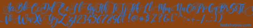 PerfumeClassicDemoVersion Font – Blue Fonts on Brown Background