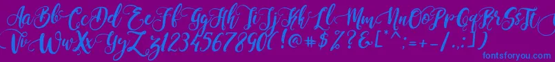 PerfumeClassicDemoVersion Font – Blue Fonts on Purple Background
