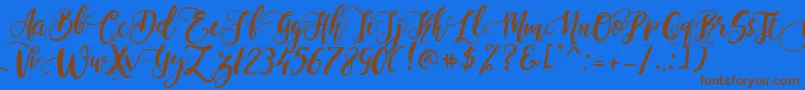 PerfumeClassicDemoVersion Font – Brown Fonts on Blue Background