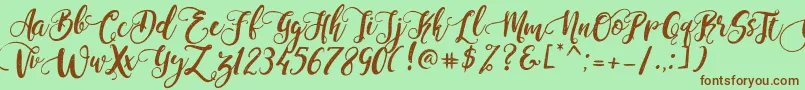 PerfumeClassicDemoVersion Font – Brown Fonts on Green Background