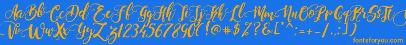 PerfumeClassicDemoVersion Font – Orange Fonts on Blue Background