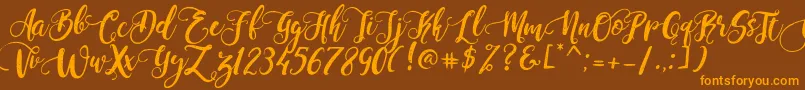 PerfumeClassicDemoVersion Font – Orange Fonts on Brown Background