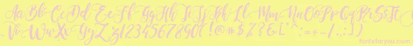 PerfumeClassicDemoVersion Font – Pink Fonts on Yellow Background