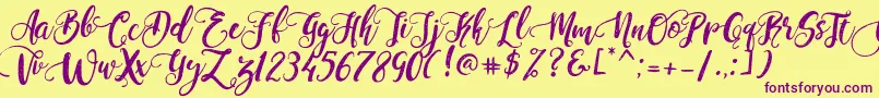 PerfumeClassicDemoVersion Font – Purple Fonts on Yellow Background