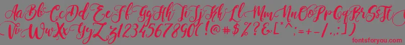 PerfumeClassicDemoVersion Font – Red Fonts on Gray Background