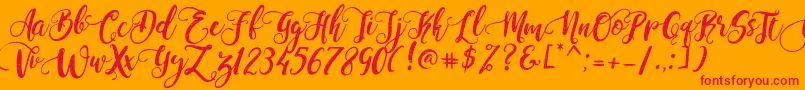 PerfumeClassicDemoVersion Font – Red Fonts on Orange Background