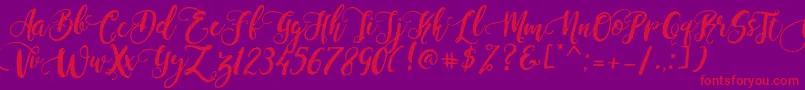 Police PerfumeClassicDemoVersion – polices rouges sur fond violet