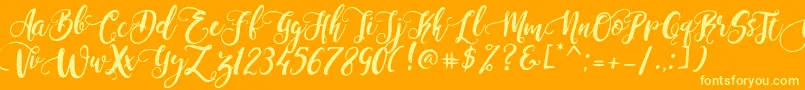 PerfumeClassicDemoVersion Font – Yellow Fonts on Orange Background