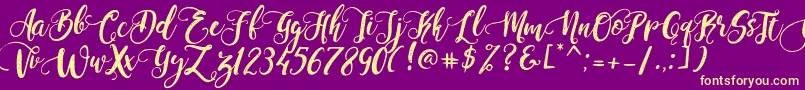 PerfumeClassicDemoVersion Font – Yellow Fonts on Purple Background