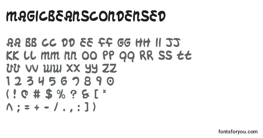 Schriftart MagicBeansCondensed – Alphabet, Zahlen, spezielle Symbole