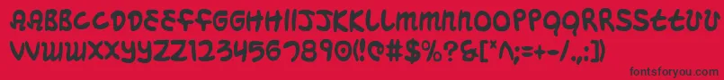 MagicBeansCondensed Font – Black Fonts on Red Background