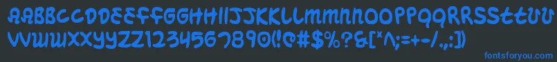 MagicBeansCondensed Font – Blue Fonts on Black Background