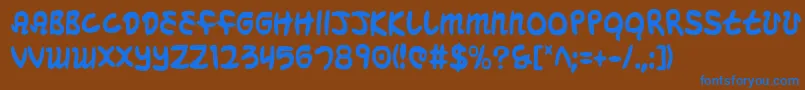 MagicBeansCondensed Font – Blue Fonts on Brown Background